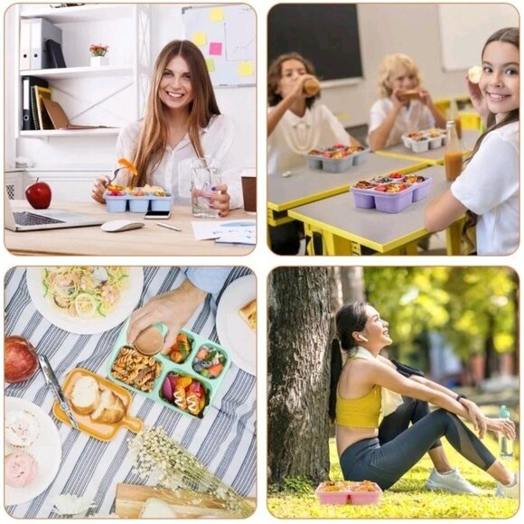 Korlon 6 Pack Bento Box Adult, Bento Lunch Box Containers w/ Lids And Utensils - Picture 7 of 7